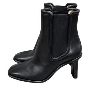 Coach Geneva Leather Chelsea Heeled Booties Black NWOB